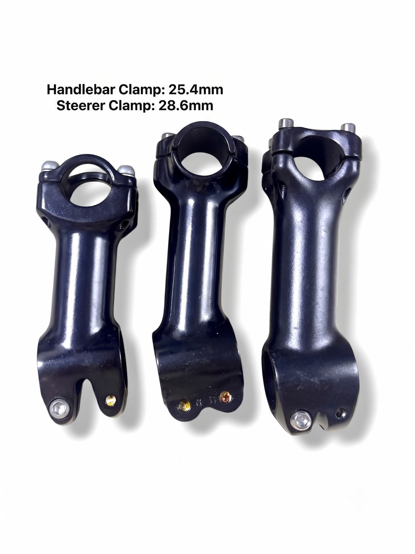 Unbranded Aluminum Bicycle Stem, 25.4mm Clamp, Full Black (90/105/110mm)