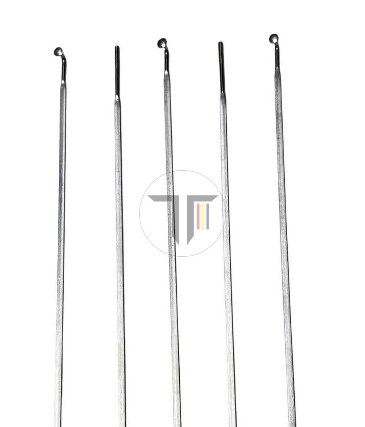 Flat hook silver shiny stainless steel spokes